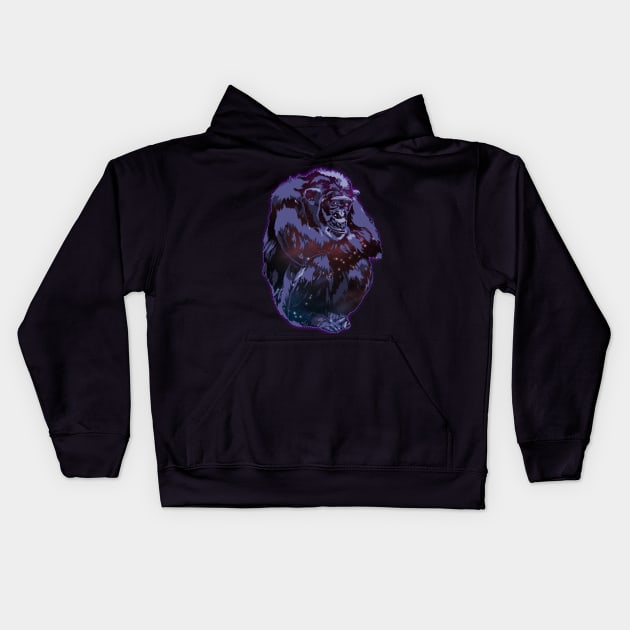 Cosmic Chimp Kids Hoodie by Dragonzilla